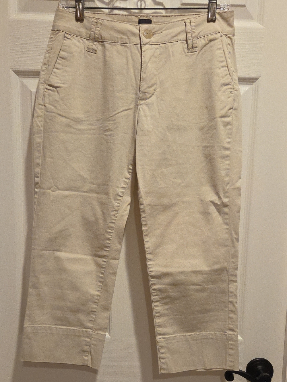 Khaki Chino Cropped Pants - Neutral Beige
